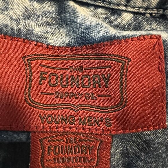 Foundry Men’s Button Up Shirt 4XL Stone Wash Acid Wash - Picture 3 of 5